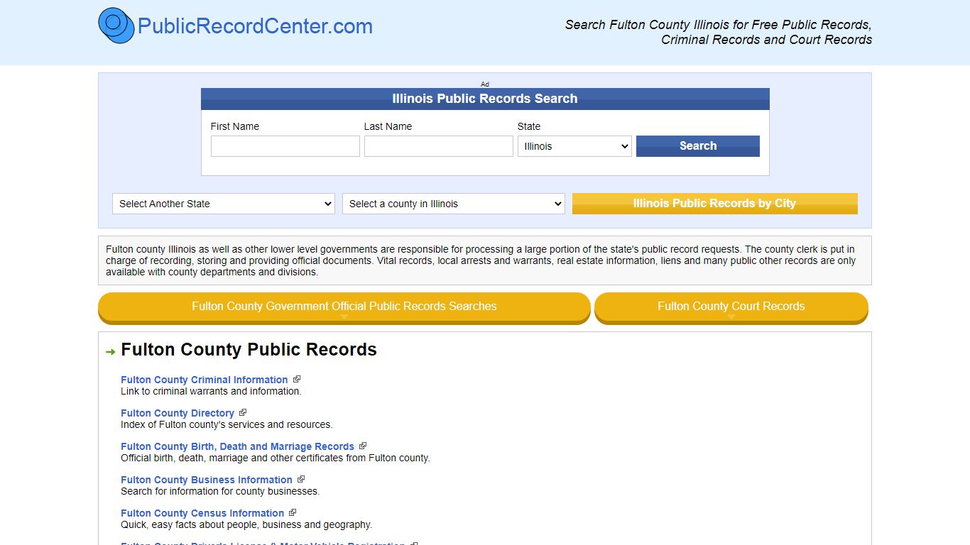 Fulton County Illinois Free Public Records - Court Records ...