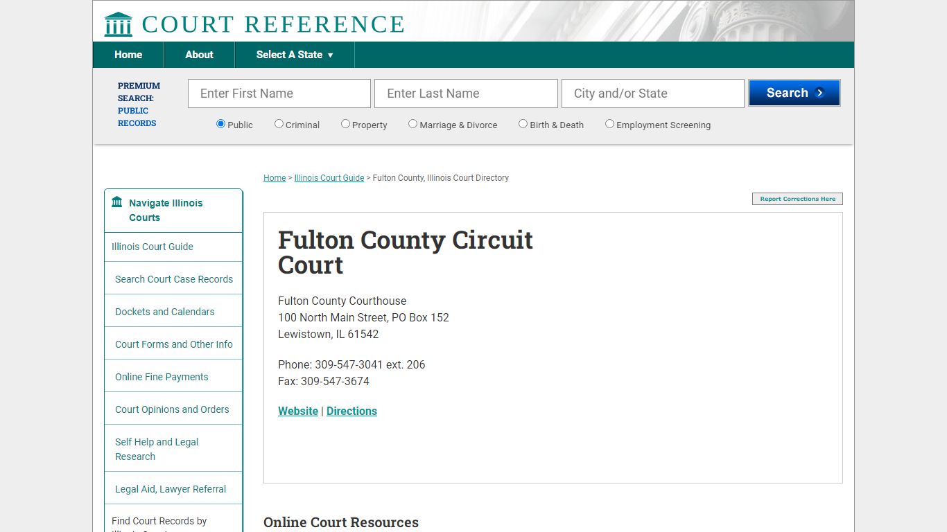 Fulton County Circuit Court - Court Records Directory