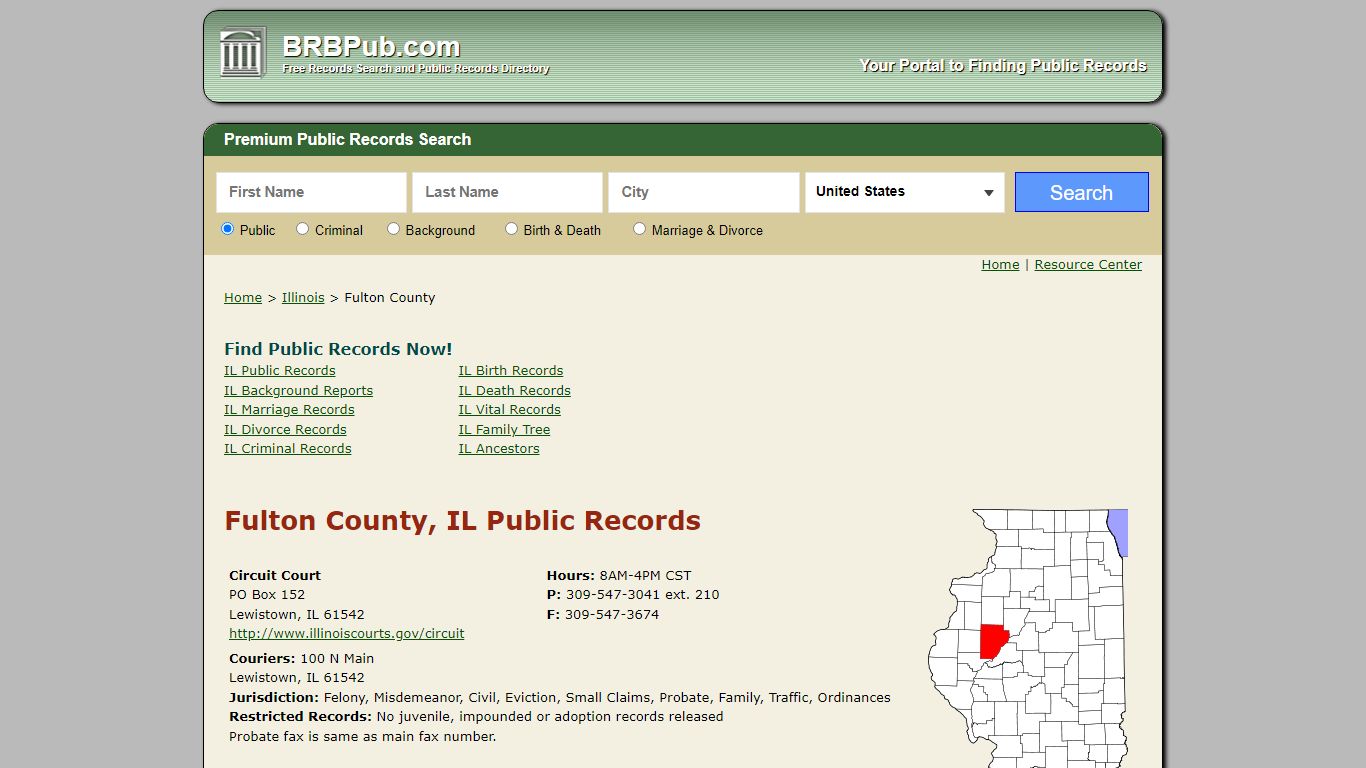 Fulton County Public Records | Search Illinois Government ...